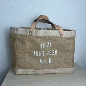 Apolis Global Citizen Petite Market Bag Jute with Leather Straps